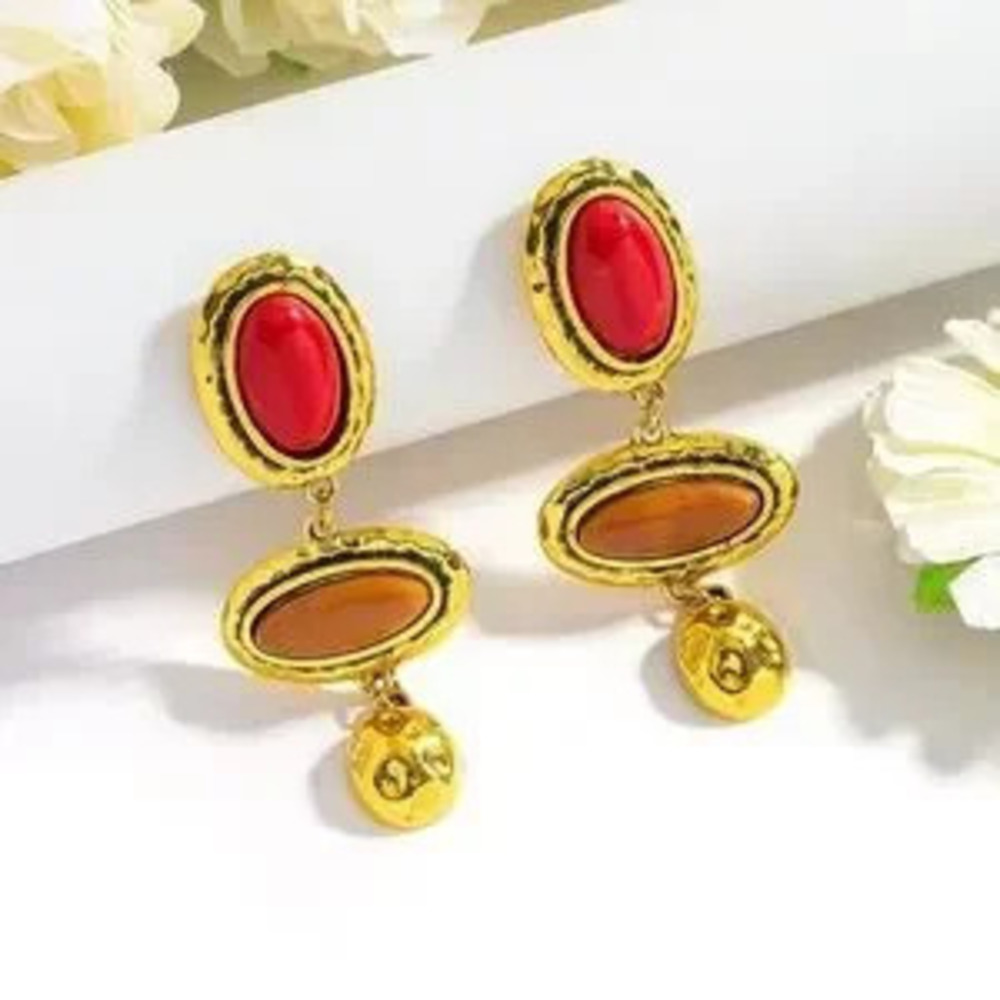 Zara Stone Dangle Earrings | Boho Colorful Retro Jewelry